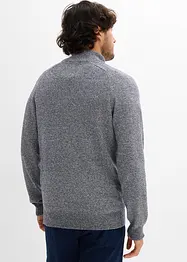 Maglione con zip e cotone riciclato, bonprix