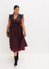 Abito bavarese midi con velluto (set 2 pezzi), bonprix