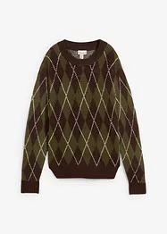 Maglione in filato fine a quadri, bonprix
