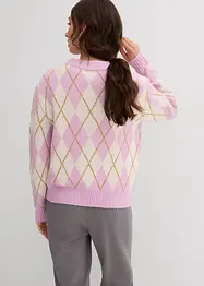 Maglione in filato fine a quadri, bonprix