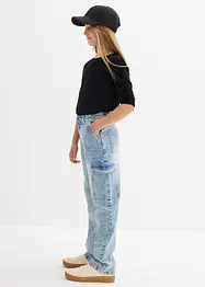 Jeans cargo larghi, vita media, bonprix