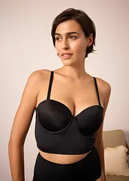 Canotta con reggiseno multiway integrato con coppe preformate ed effetto lucido, bonprix
