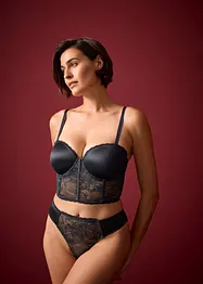 Reggiseno a balconcino con pizzo cigliato ed effetto lucido, bonprix