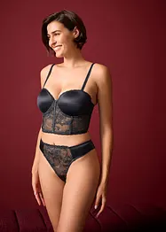Reggiseno a balconcino con pizzo cigliato ed effetto lucido, bonprix