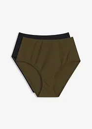 Slip a vita alta per bikini (pacco da 2), bonprix