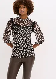 Maglia in mesh morbido con pizzo, bonprix