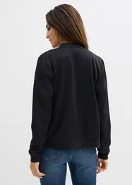 Felpa con zip in tessuto effetto neoprene, bonprix