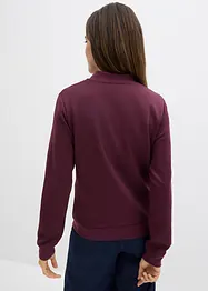 Felpa con zip in tessuto effetto neoprene, bonprix