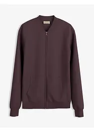 Felpa con zip in tessuto effetto neoprene, bonprix