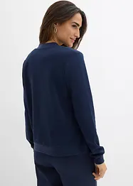 Felpa con zip in tessuto effetto neoprene, bonprix