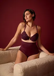 Culotte contenitiva a vita alta con  pizzo ed effetto modellante forte, bonprix