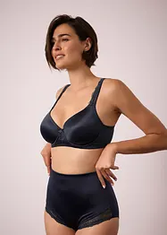 Reggiseno con coppe preformate, spalline imbottite e materiale lucido, bonprix