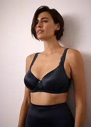 Reggiseno con coppe preformate, spalline imbottite e materiale lucido, bonprix