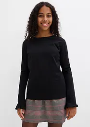 Maglia a maniche lunghe in misto cotone biologico elasticizzato, bonprix