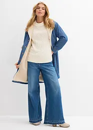Cappotto invernale in denim con calda fodera teddy, bonprix