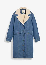 Cappotto invernale in denim con calda fodera teddy, bonprix