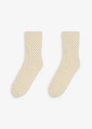 Calze morbide con filato lurex, fodera teddy e soletta antiscivolo, bonprix