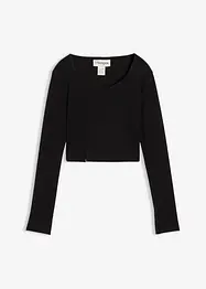 Maglia corta a costine, bonprix