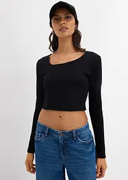 Maglia corta a costine, bonprix