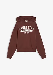 Felpa oversize con cappuccio in puro cotone, bonprix