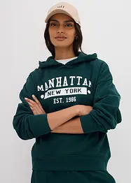 Felpa oversize con cappuccio in puro cotone, bonprix