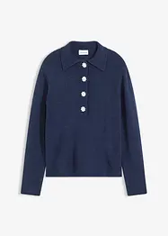 Maglione polo con percentuale di lana, bonprix