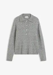 Maglione polo con percentuale di lana, bonprix