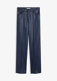 Pantaloni in similpelle con piega, wide leg, bonprix