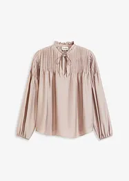Tunica in satin lucido con pieghe cucite, bonprix