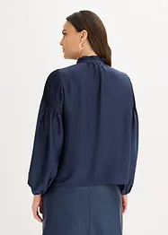 Tunica in satin lucido con pieghe cucite, bonprix