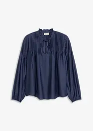 Tunica in satin lucido con pieghe cucite, bonprix