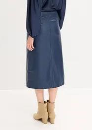 Gonna midi a portafoglio in similpelle, bonprix