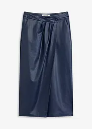 Gonna midi a portafoglio in similpelle, bonprix