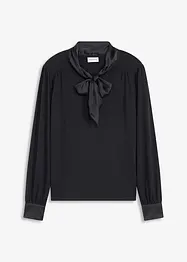 Maglia con viscosa e fiocco in satin, bonprix