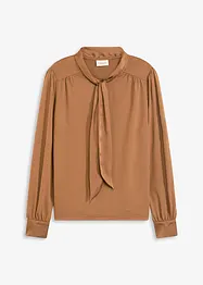 Maglia con viscosa e fiocco in satin, bonprix