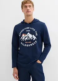 Maglia  a maniche lunghe con cappuccio in puro cotone biologico, bonprix
