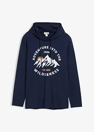 Maglia  a maniche lunghe con cappuccio in puro cotone biologico, bonprix