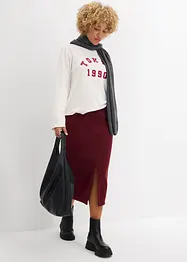 Gonna midi in felpa Polarfleece, bonprix