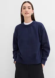 Felpa in cotone biologico con scollo ampio a coste, bonprix