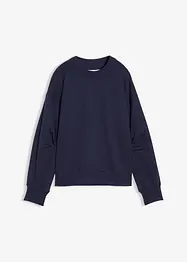 Felpa in cotone biologico con scollo ampio a coste, bonprix