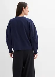 Felpa in cotone biologico con scollo ampio a coste, bonprix