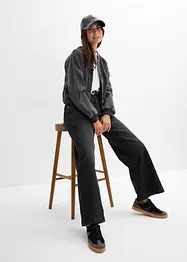Jeans wide leg con tasche applicate, vita media, bonprix