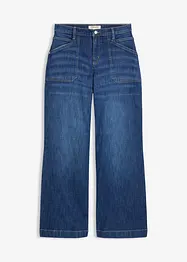 Jeans wide leg con tasche applicate, vita media, bonprix