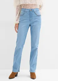 Jeans straight a vita alta con dettagli decorativi sulle tasche, bonprix