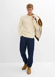 Maglione in  filato grosso a trecce, bonprix