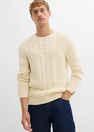 Maglione in  filato grosso a trecce, bonprix