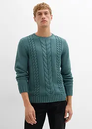 Maglione in  filato grosso a trecce, bonprix