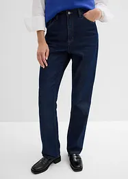 Jeans straight lunghi in cotone biologico, vita alta, bonprix