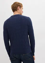Maglione a trecce in puro cotone biologico, bonprix