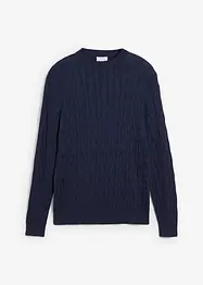 Maglione a trecce in puro cotone biologico, bonprix